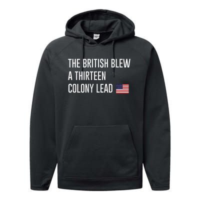 British Blew 13 Colony Lead American Patriot Baseball Performance Fleece Hoodie