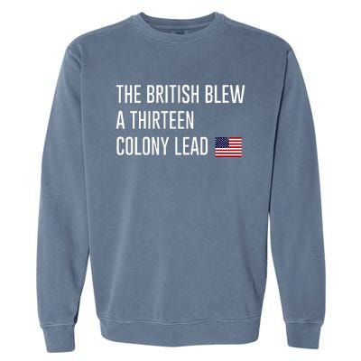 British Blew 13 Colony Lead American Patriot Baseball Garment-Dyed Sweatshirt