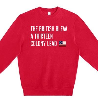 British Blew 13 Colony Lead American Patriot Baseball Premium Crewneck Sweatshirt