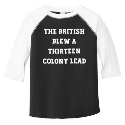 British Blew 13 Colony Lead American Patriot Baseball Toddler Fine Jersey T-Shirt