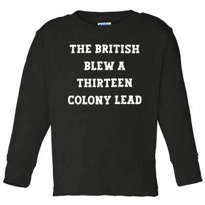 British Blew 13 Colony Lead American Patriot Baseball Toddler Long Sleeve Shirt