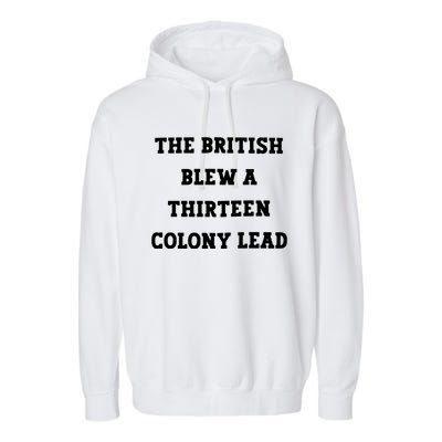 British Blew 13 Colony Lead American Patriot Baseball Garment-Dyed Fleece Hoodie