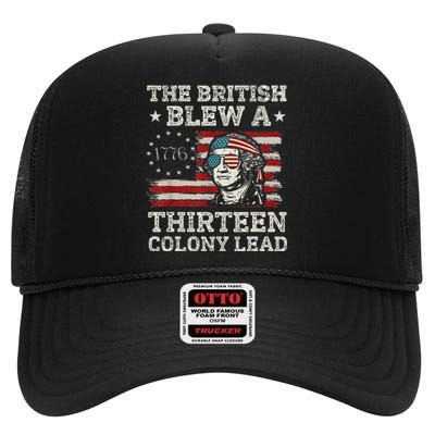 British Blew 13 Colony Lead 4th Of July High Crown Mesh Back Trucker Hat