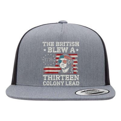 British Blew 13 Colony Lead 4th Of July Flat Bill Trucker Hat