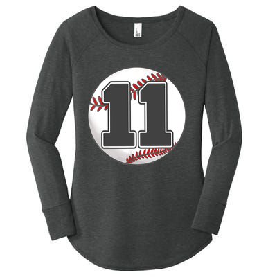 Birthday Boy 11 Baseball 11th Birthday Baseball Player Women's Perfect Tri Tunic Long Sleeve Shirt