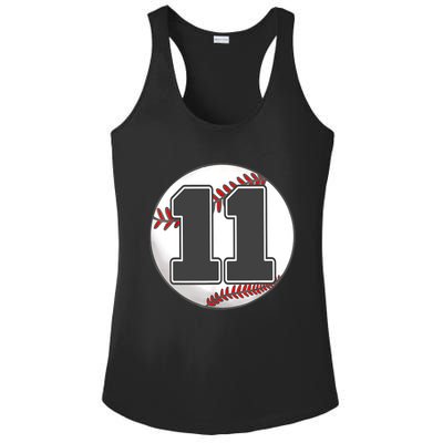 Birthday Boy 11 Baseball 11th Birthday Baseball Player Ladies PosiCharge Competitor Racerback Tank