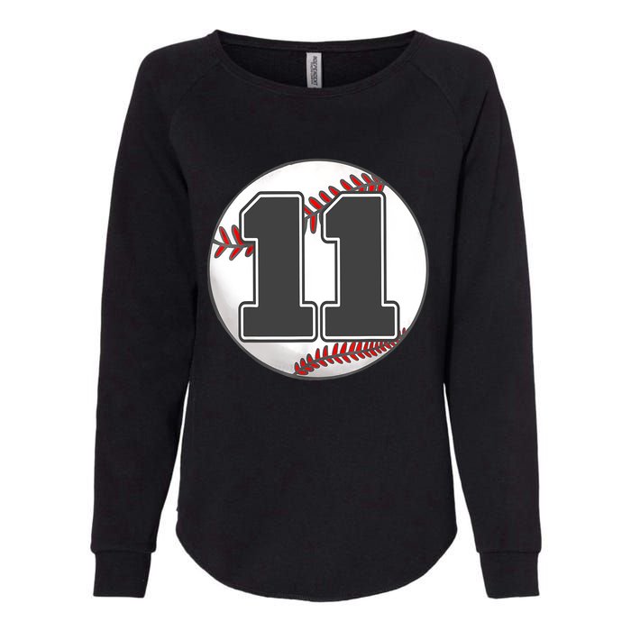 Birthday Boy 11 Baseball 11th Birthday Baseball Player Womens California Wash Sweatshirt