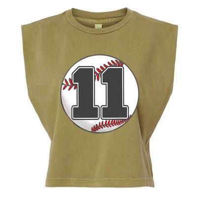 Birthday Boy 11 Baseball 11th Birthday Baseball Player Garment-Dyed Women's Muscle Tee