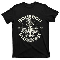 Bourbon Bluesfest 1972 Vintage Pinup Girl Playing Guitar T-Shirt