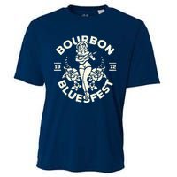 Bourbon Bluesfest 1972: Vintage Pinup Girl Playing Guitar Cooling Performance Crew T-Shirt