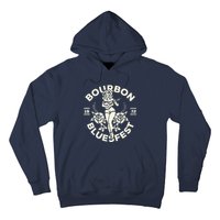 Bourbon Bluesfest 1972: Vintage Pinup Girl Playing Guitar Hoodie