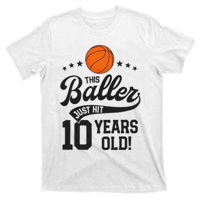 Basketball Birthday 10 Years Basketball Themed Party T-Shirt