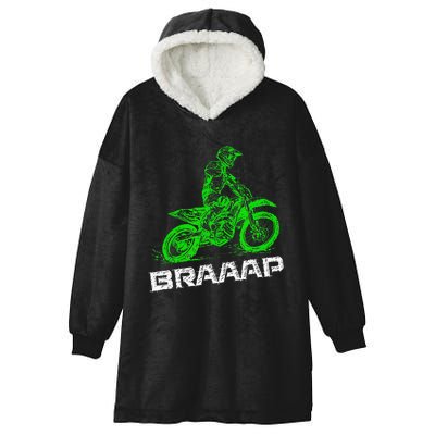 Brap Braap 2Stroke Send It Motocross Dirt Bike Green ET3 Hooded Wearable Blanket