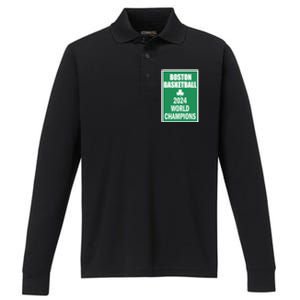 Boston Basketball 2024 Performance Long Sleeve Polo