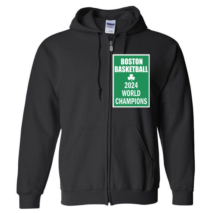 Boston Basketball 2024 Full Zip Hoodie