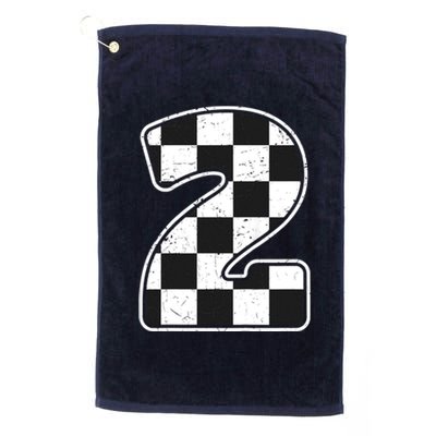 Birthday Boy 2 Two Race Car 2nd Birthday Racing Car Flag Platinum Collection Golf Towel