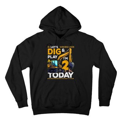 Birthday Boy 2 Construction 2nd Birthday Excavator Birthday Hoodie