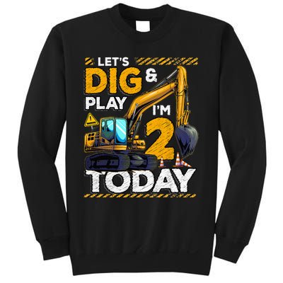 Birthday Boy 2 Construction 2nd Birthday Excavator Birthday Sweatshirt