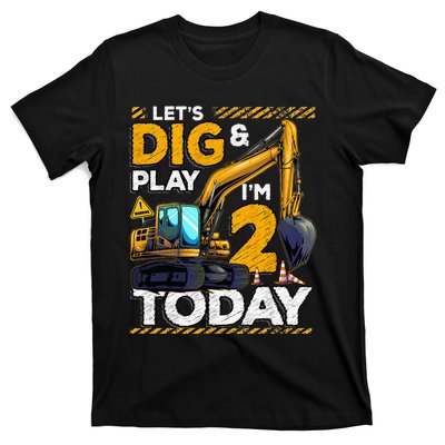 Birthday Boy 2 Construction 2nd Birthday Excavator Birthday T-Shirt