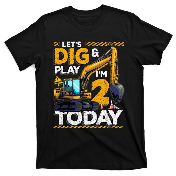 Birthday Boy 2 Construction 2nd Birthday Excavator Birthday T-Shirt