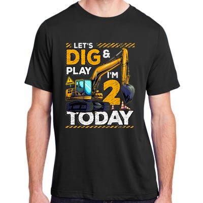 Birthday Boy 2 Construction 2nd Birthday Excavator Birthday Adult ChromaSoft Performance T-Shirt