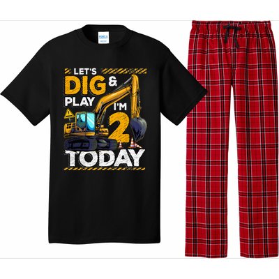 Birthday Boy 2 Construction 2nd Birthday Excavator Birthday Pajama Set