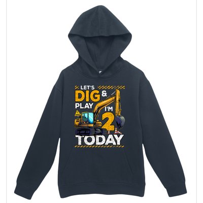 Birthday Boy 2 Construction 2nd Birthday Excavator Birthday Urban Pullover Hoodie