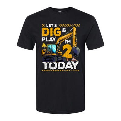 Birthday Boy 2 Construction 2nd Birthday Excavator Birthday Softstyle CVC T-Shirt