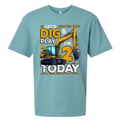 Birthday Boy 2 Construction 2nd Birthday Excavator Birthday Sueded Cloud Jersey T-Shirt