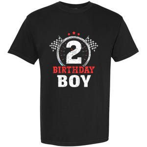 Birthday Boy 2 Two Race Car 2nd Birthday Racing Car Driver Garment-Dyed Heavyweight T-Shirt