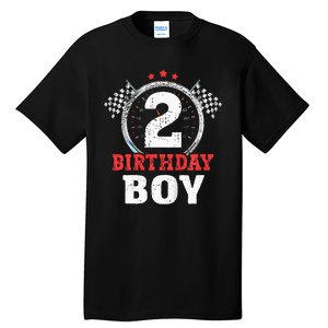 Birthday Boy 2 Two Race Car 2nd Birthday Racing Car Driver Tall T-Shirt