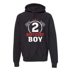 Birthday Boy 2 Two Race Car 2nd Birthday Racing Car Driver Premium Hoodie