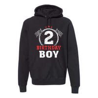 Birthday Boy 2 Two Race Car 2nd Birthday Racing Car Driver Premium Hoodie