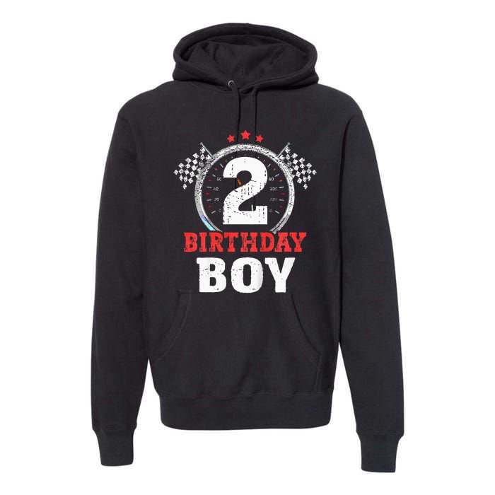 Birthday Boy 2 Two Race Car 2nd Birthday Racing Car Driver Premium Hoodie