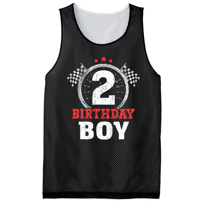 Birthday Boy 2 Two Race Car 2nd Birthday Racing Car Driver Mesh Reversible Basketball Jersey Tank