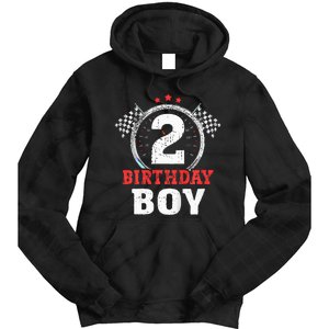 Birthday Boy 2 Two Race Car 2nd Birthday Racing Car Driver Tie Dye Hoodie