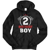 Birthday Boy 2 Two Race Car 2nd Birthday Racing Car Driver Tie Dye Hoodie