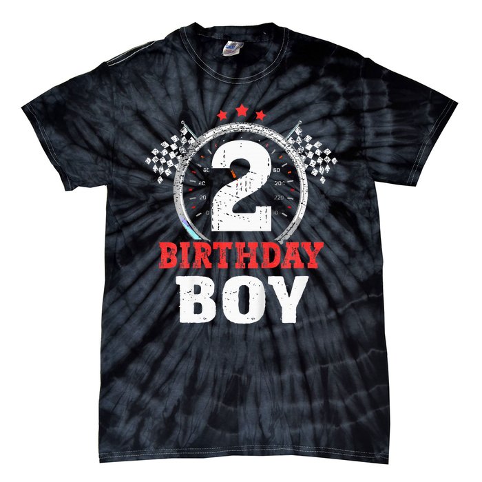 Birthday Boy 2 Two Race Car 2nd Birthday Racing Car Driver Tie-Dye T-Shirt