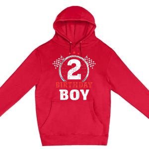 Birthday Boy 2 Two Race Car 2nd Birthday Racing Car Driver Premium Pullover Hoodie