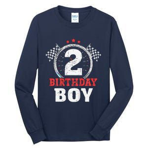 Birthday Boy 2 Two Race Car 2nd Birthday Racing Car Driver Tall Long Sleeve T-Shirt