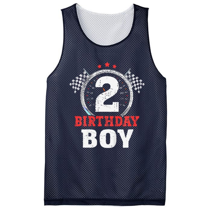 Birthday Boy 2 Two Race Car 2nd Birthday Racing Car Driver Mesh Reversible Basketball Jersey Tank