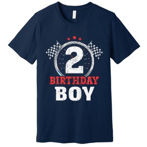 Birthday Boy 2 Two Race Car 2nd Birthday Racing Car Driver Premium T-Shirt