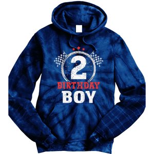 Birthday Boy 2 Two Race Car 2nd Birthday Racing Car Driver Tie Dye Hoodie