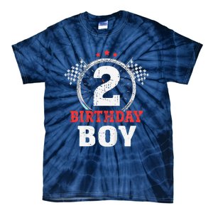 Birthday Boy 2 Two Race Car 2nd Birthday Racing Car Driver Tie-Dye T-Shirt