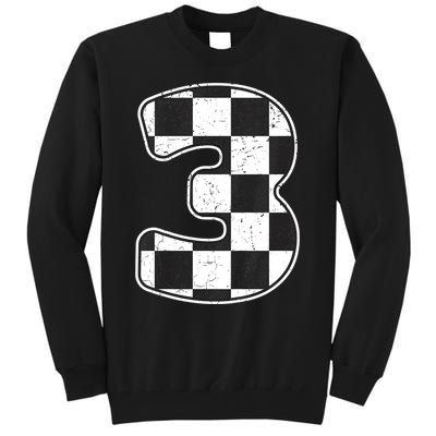 Birthday Boy 3 Three Race Car 3rd Birthday Racing Car Flag Tall Sweatshirt