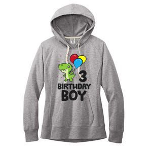 Birthday Boy 3rd Birthday Dinosaur Women's Fleece Hoodie