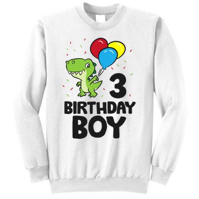 Birthday Boy 3rd Birthday Dinosaur Sweatshirt