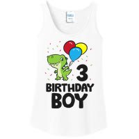 Birthday Boy 3rd Birthday Dinosaur Ladies Essential Tank