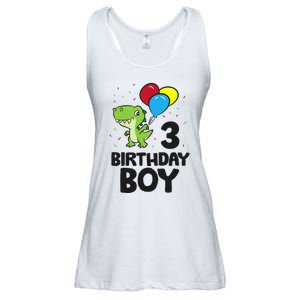 Birthday Boy 3rd Birthday Dinosaur Ladies Essential Flowy Tank