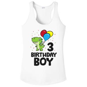 Birthday Boy 3rd Birthday Dinosaur Ladies PosiCharge Competitor Racerback Tank